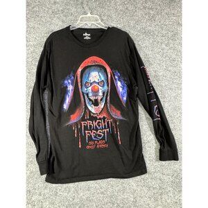 Fright Fest Mens Large Six Flags Great America Black Long sleeve shirt Unisex